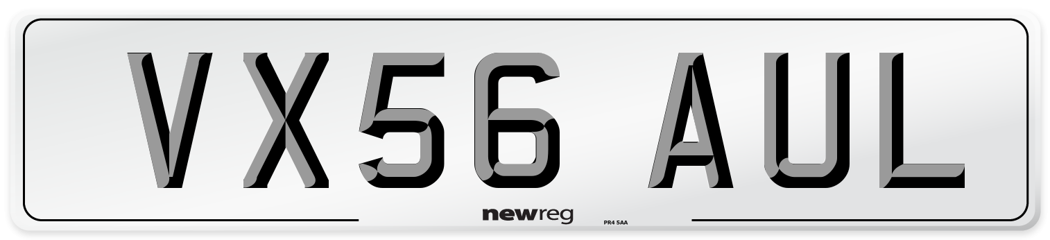 VX56 AUL Number Plate from New Reg
